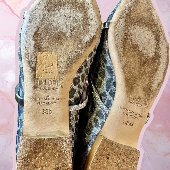 Malone Souliers ‘Maureen Flat 30’ in “Silver Leopard” Size 38.5 = US Size 8.5 - Picture 15 of 15